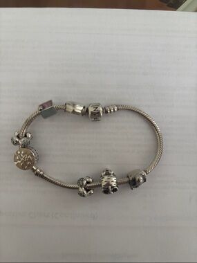 Pandora Silver Charm Bracelet with Animal and Decorative Charms
